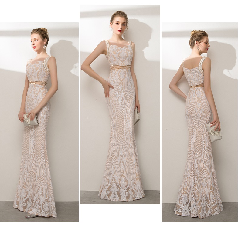 beaded fishtail dress