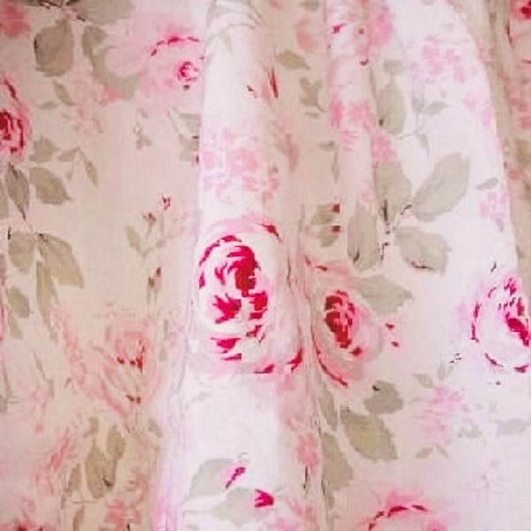 2 Simply Shabby Chic Rosalie Floral Curtain Panels Pink Roses 52/"x84/" Retired