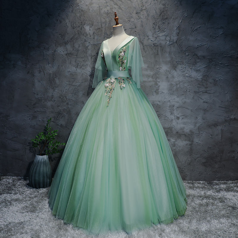 evening gown green
