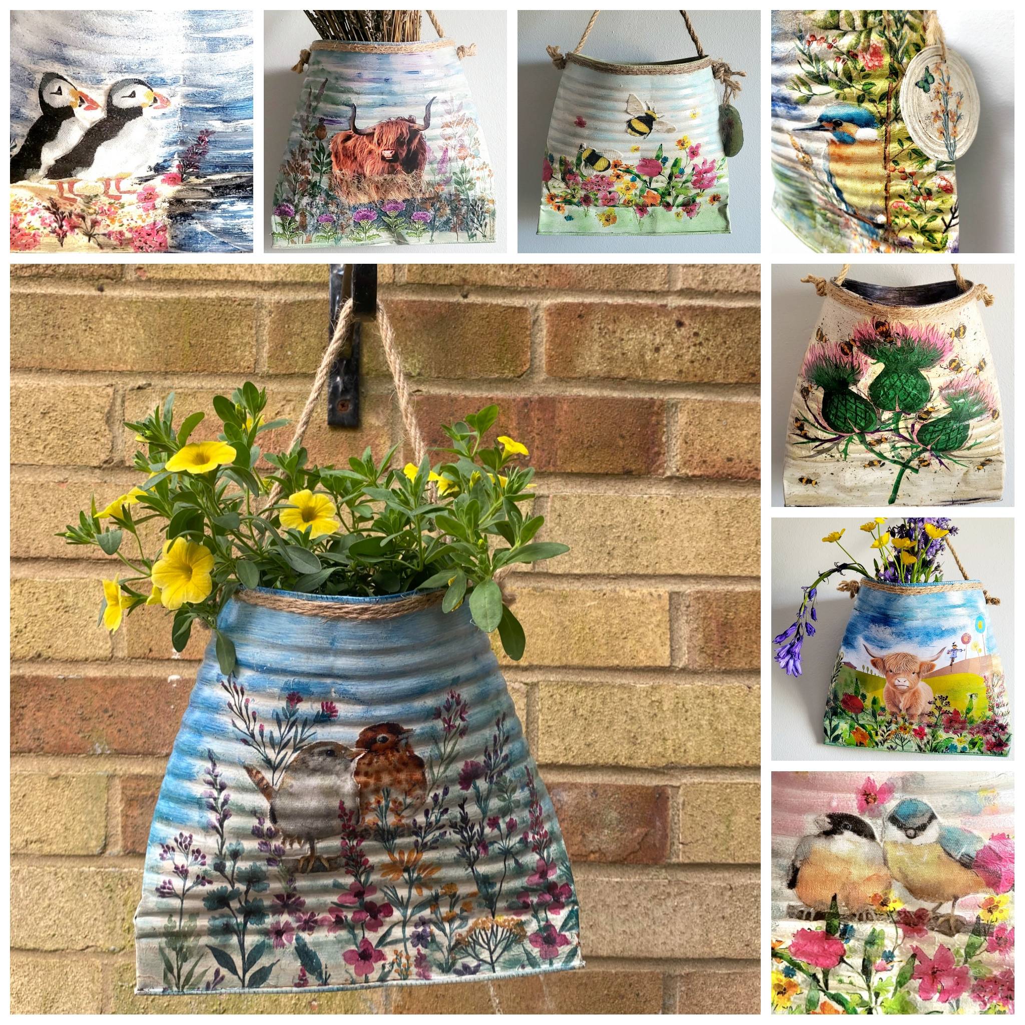 Hanging Planters/Tin Can Planters - Indoor}