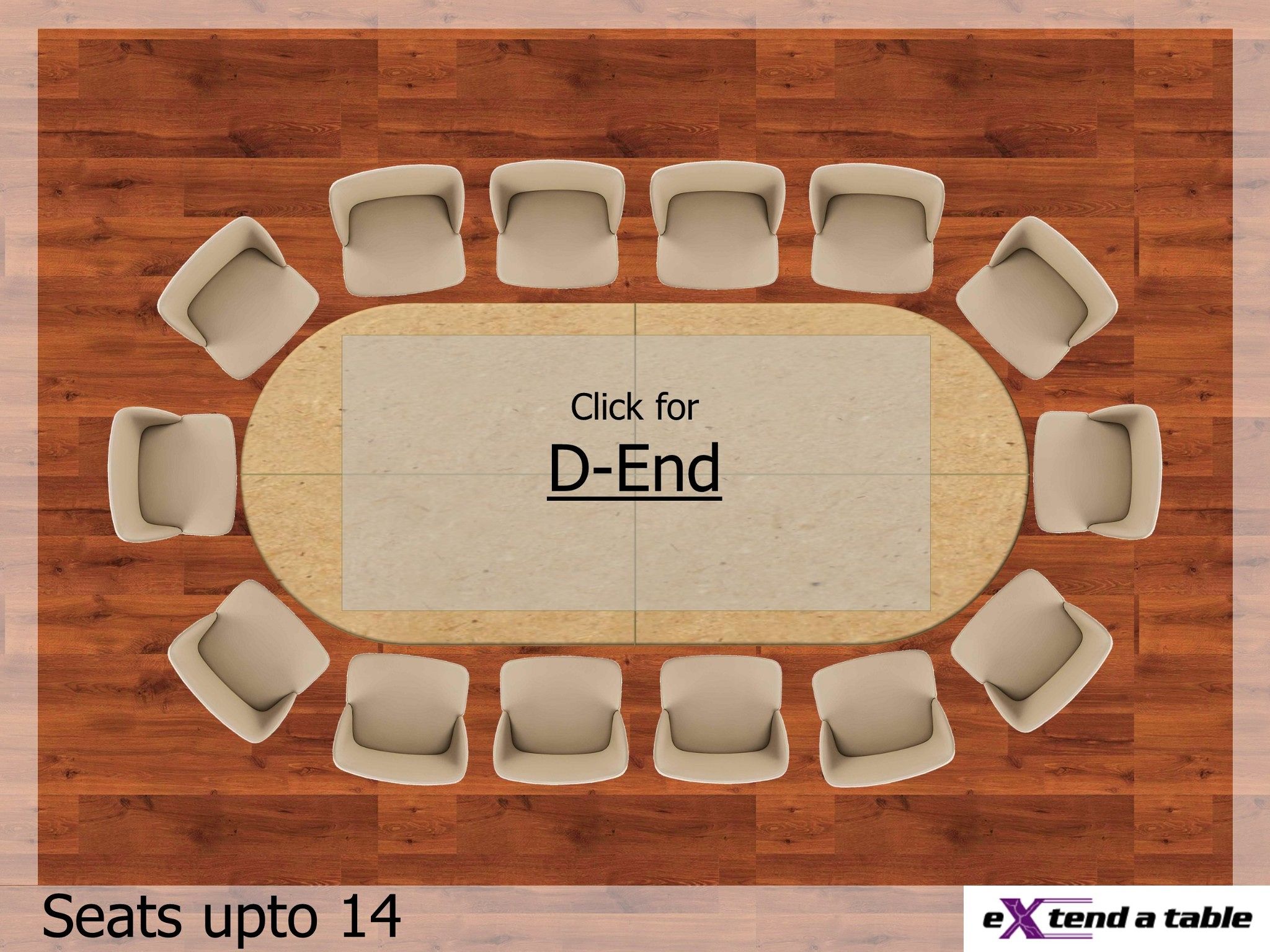 eXtendatable Table eXtenders to seat upto 20 people